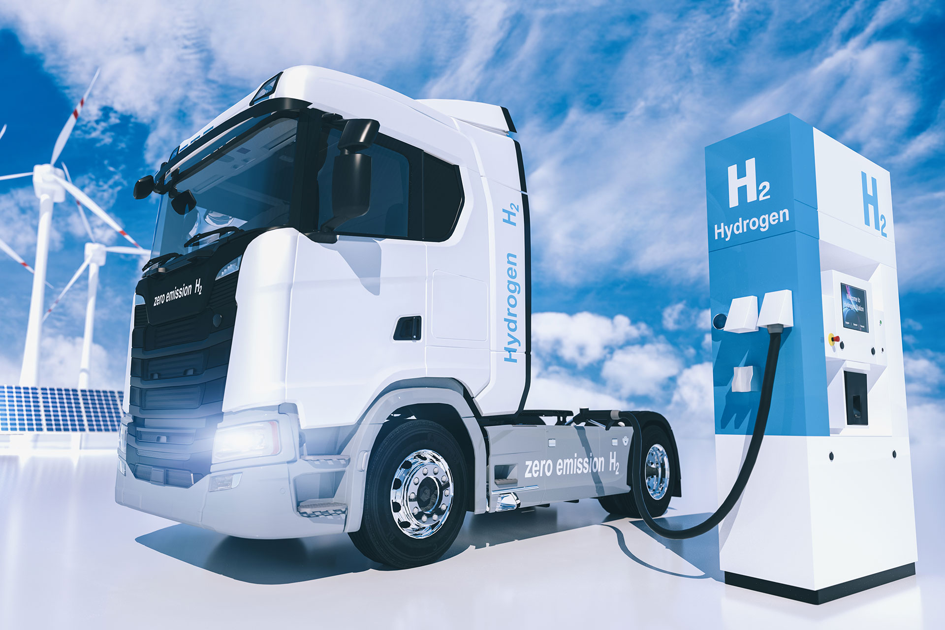 Hydrogen truck refuelling